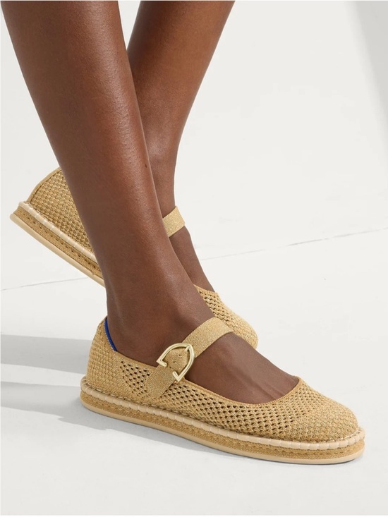 Rothy's Shoes - Rothy’s The Espadrille Mary Jane Metallic Golden Sun